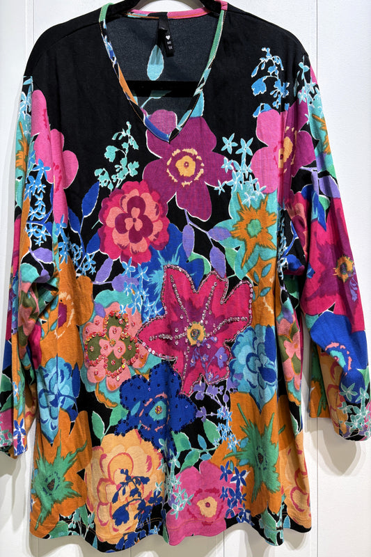 Floral Sequin Knit Top