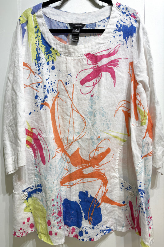 Ali Miles Paint Splatter Blouse