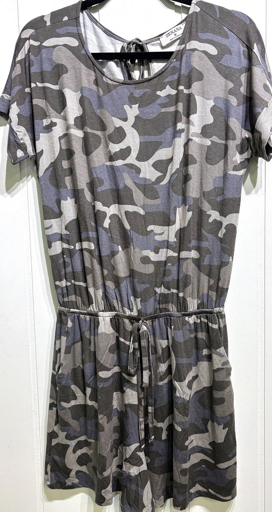 Zenana Knit Camo Romper