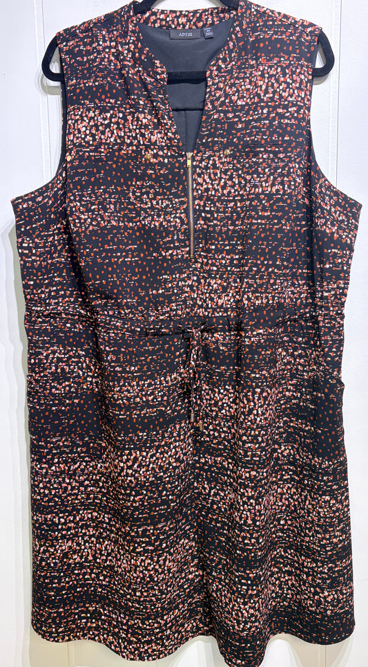 Apt.9 Zip-front Sleeveless Dot Dress
