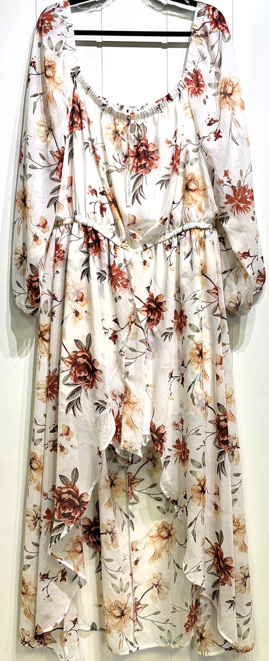 Off Shoulder Floral Romper Dress