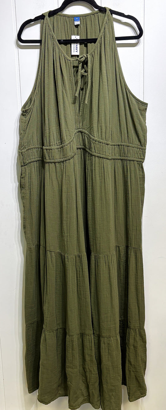 Old Navy Tie Neck Linen Maxi Dress