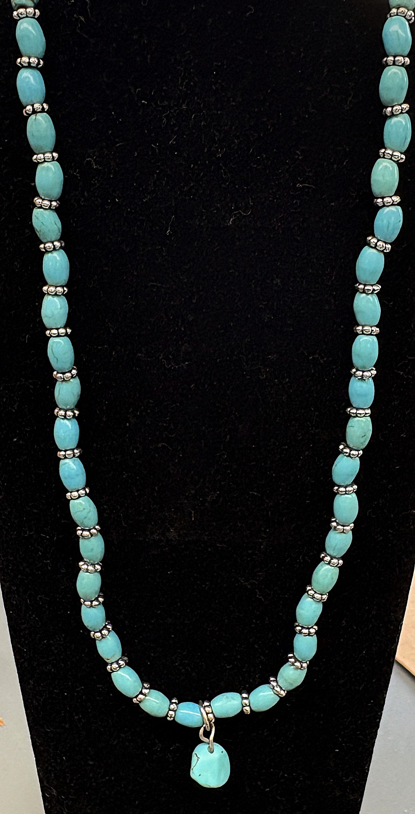 Faux Turquoise Beaded Necklace