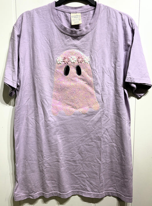 Comfort Wash Sequin Ghost Tee
