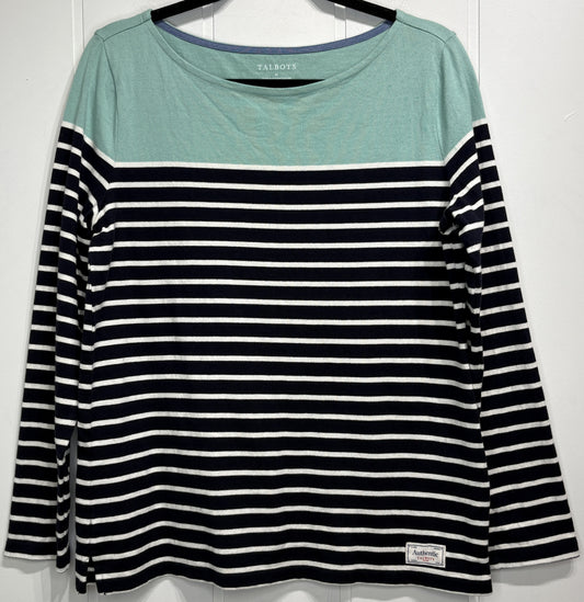 Talbots LS Striped Knit Top