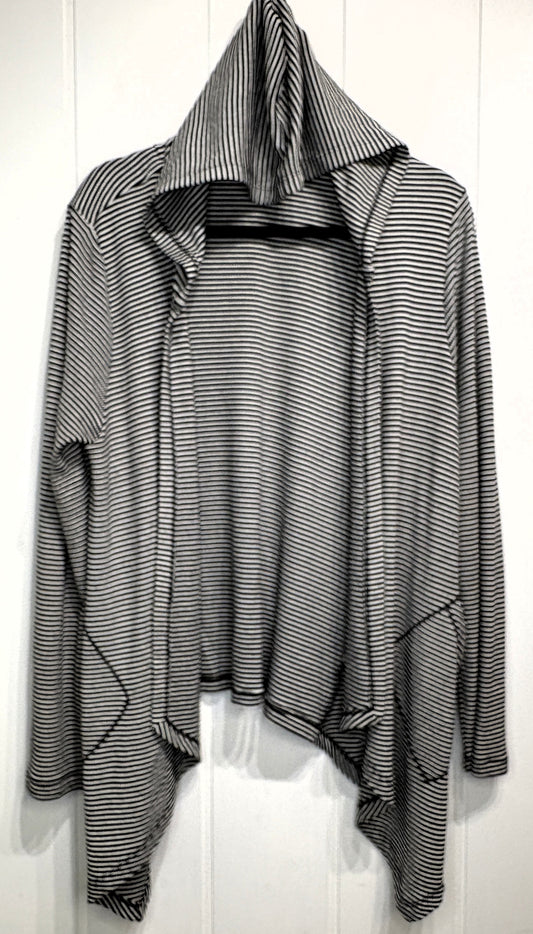 Philosophy Striped Hooded Cardigan