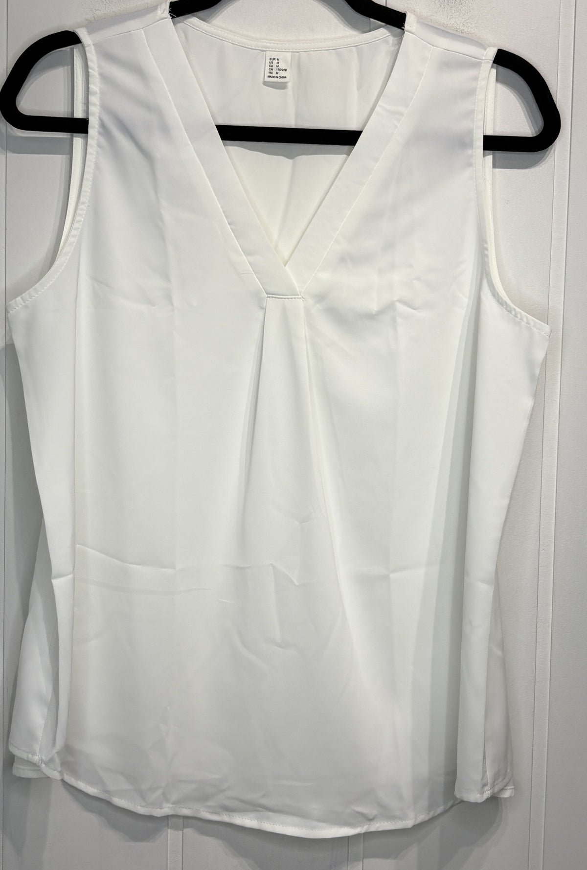 Satin V-Cut Sleeveless Blouse