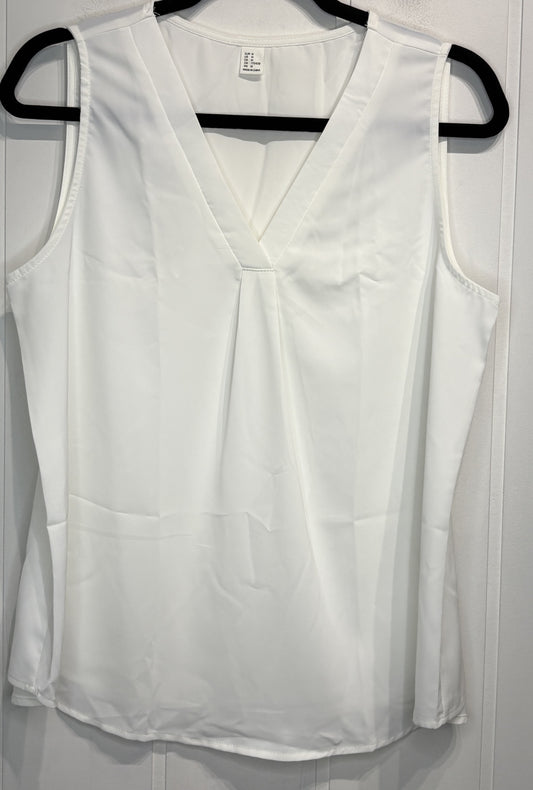 Satin V-Cut Sleeveless Blouse