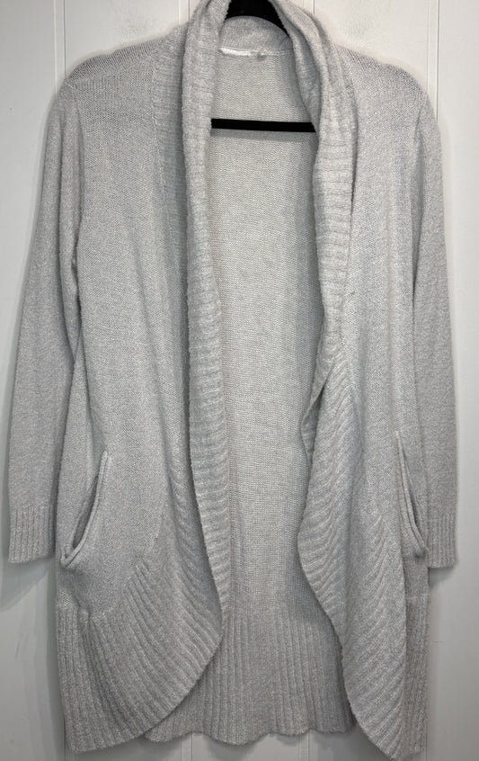 Fuzzy Open Cardigan w/Ribbed Hem