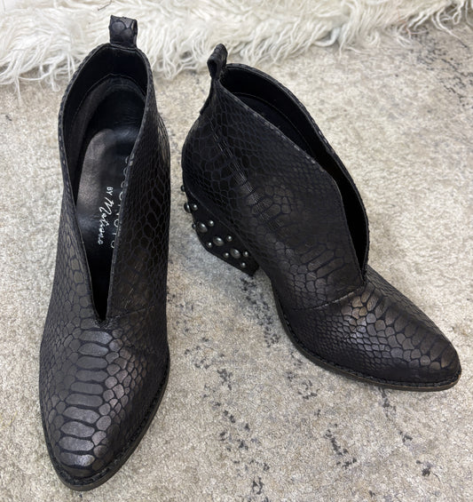 Coconuts Snakeskin Studded Booties