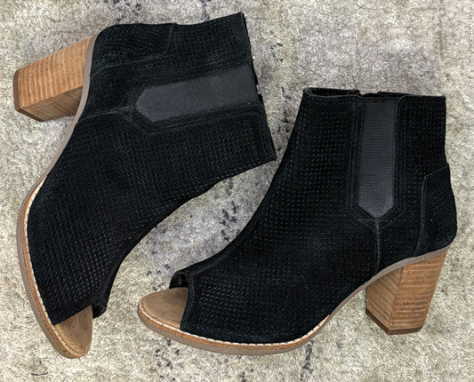 TOMS Peep Toe Suede Booties