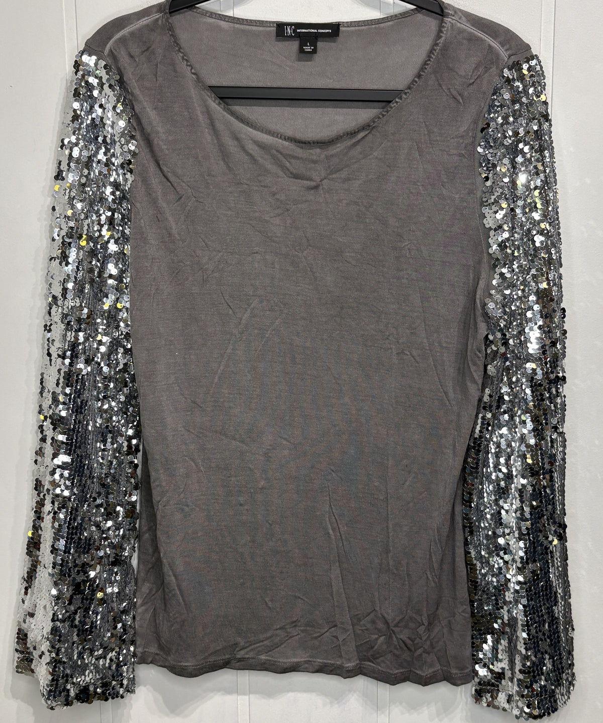 INC Sequin Bell Sleeve Top