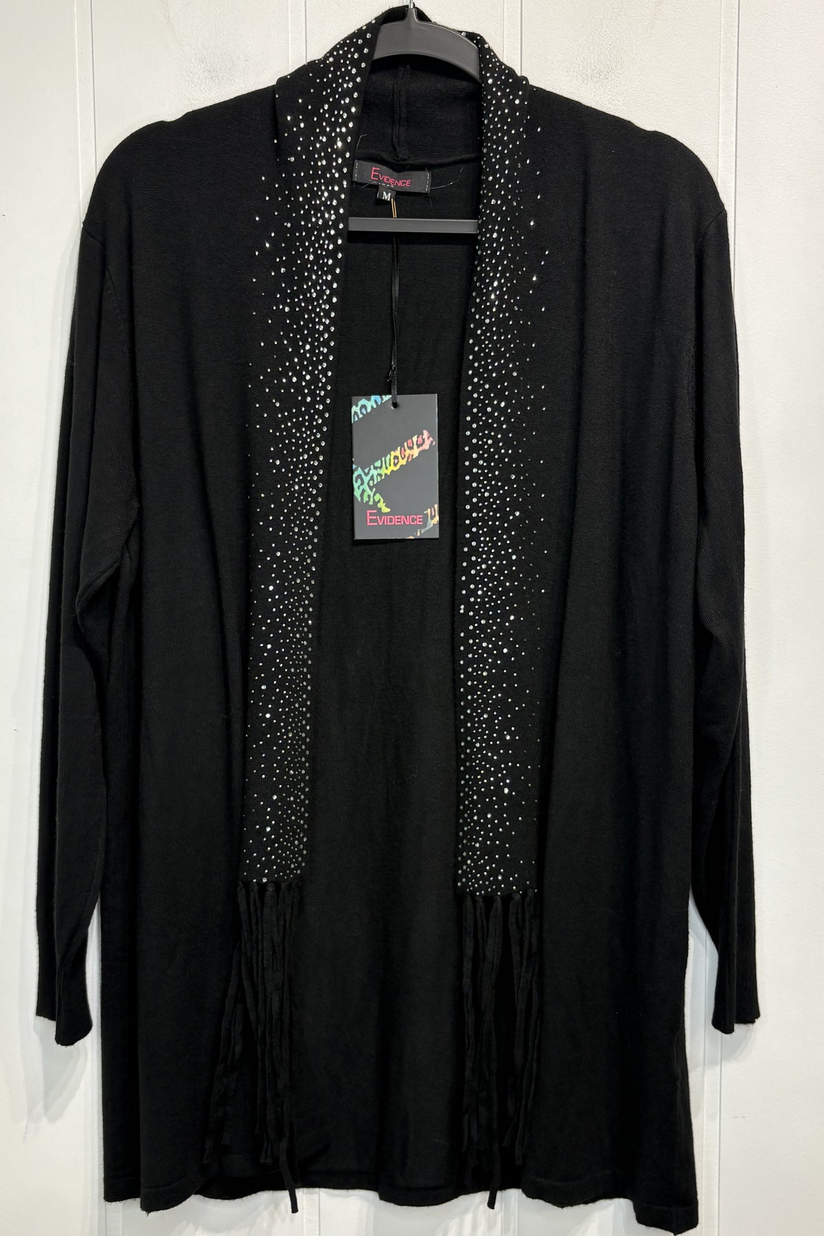 Cardigan w/Bedazzled Hem & Fringe