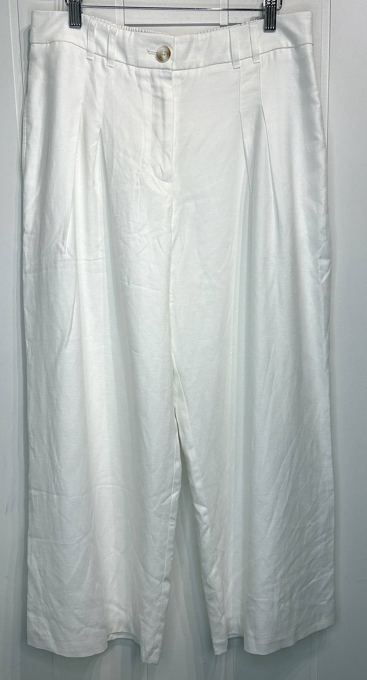 Nine West Pleated Wide Linen Pants