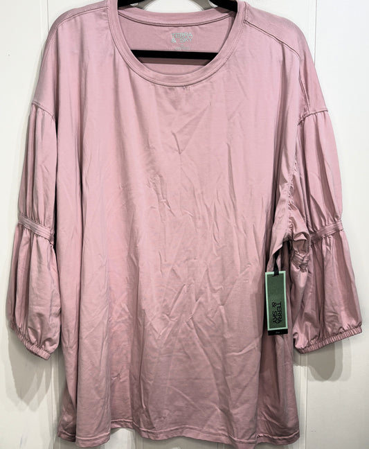 Terra&Sky Elastic Puff Sleeve Top