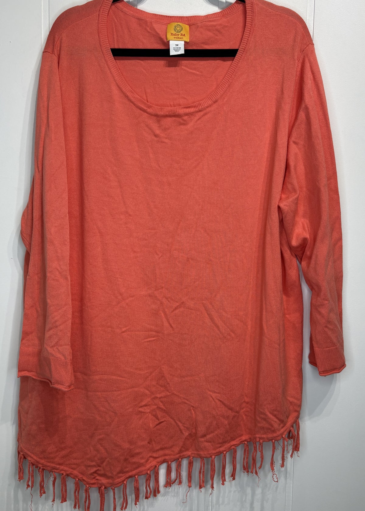Ruby Rd. Tassle Fringe Hem Sweater