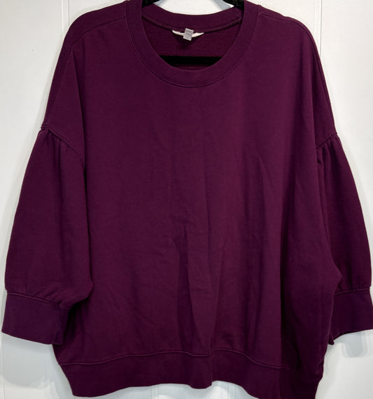Terra&Sky Puff-sleeve Relaxed Crewneck
