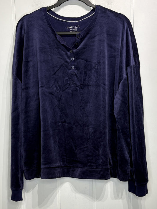 Nautica Velour LS Henley Sweater