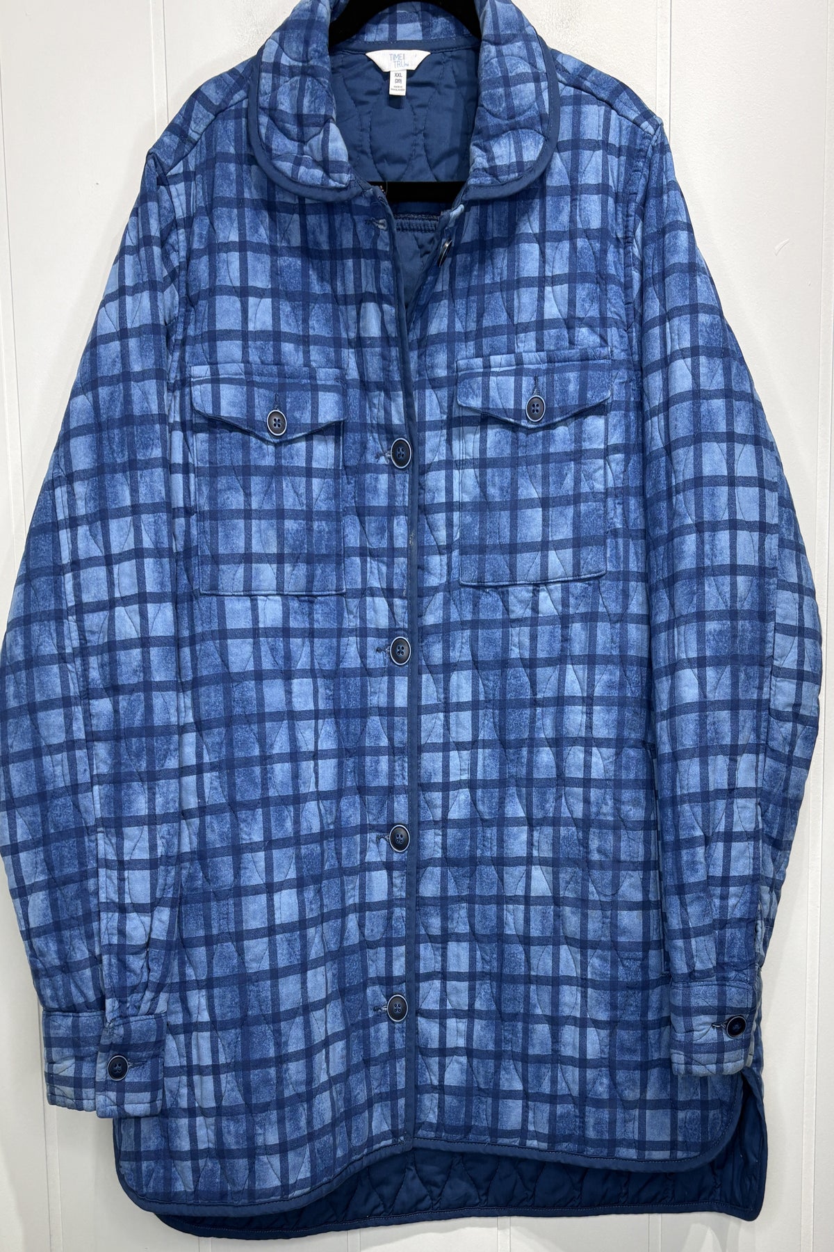 Time and Tru Plaid Quilted Shacket