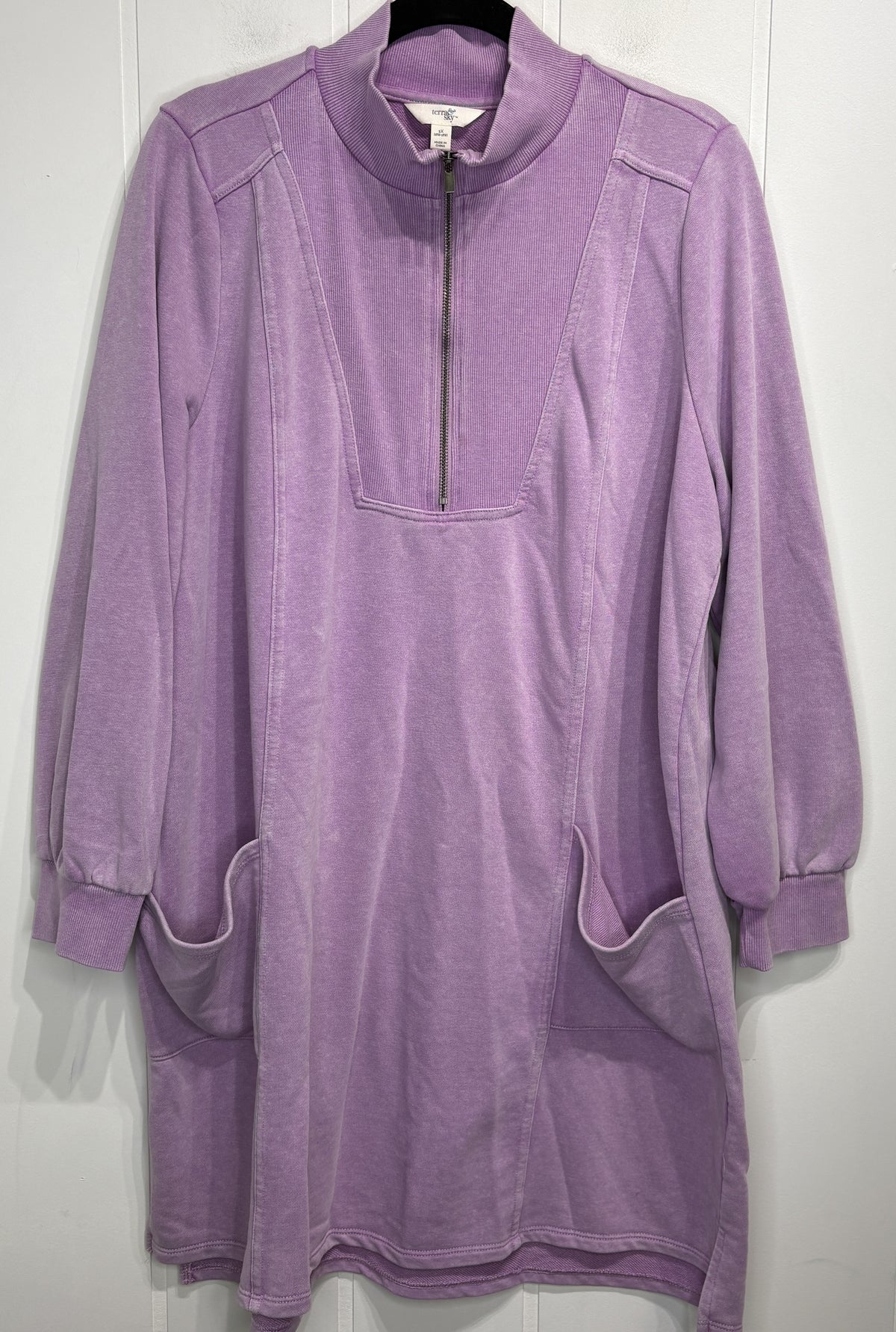 Terra&Sky Half Zip Sweater Dress