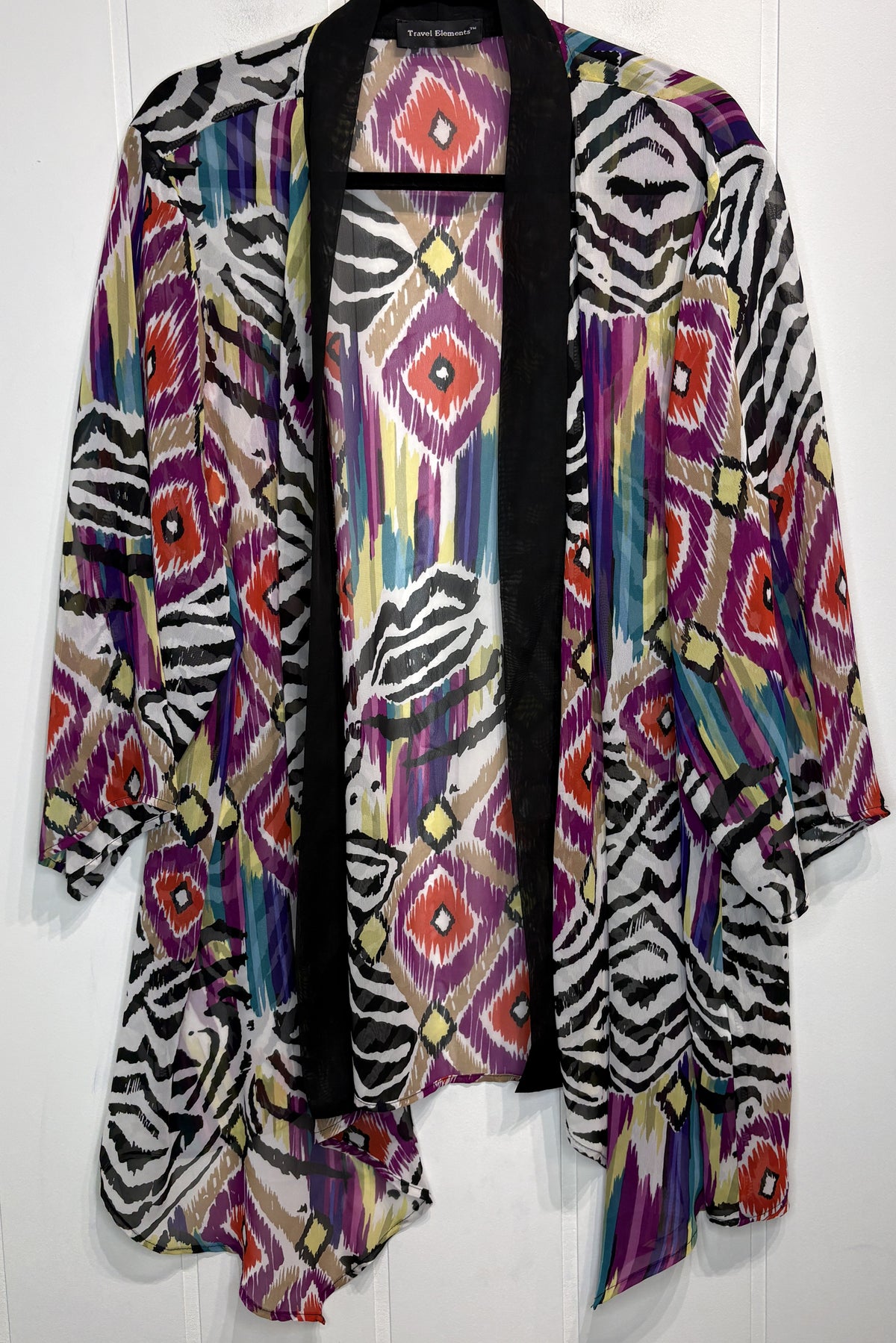 Travel Elements Zebra Print Kimono