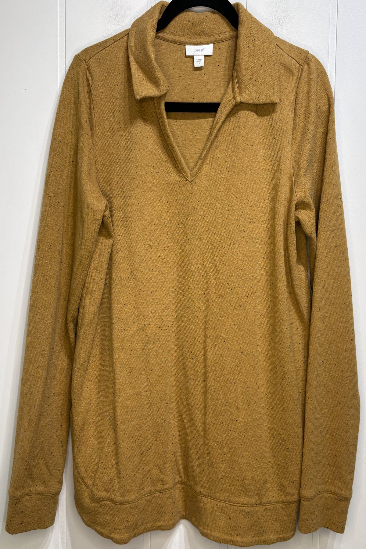 PureJill Speckled Collar Sweater