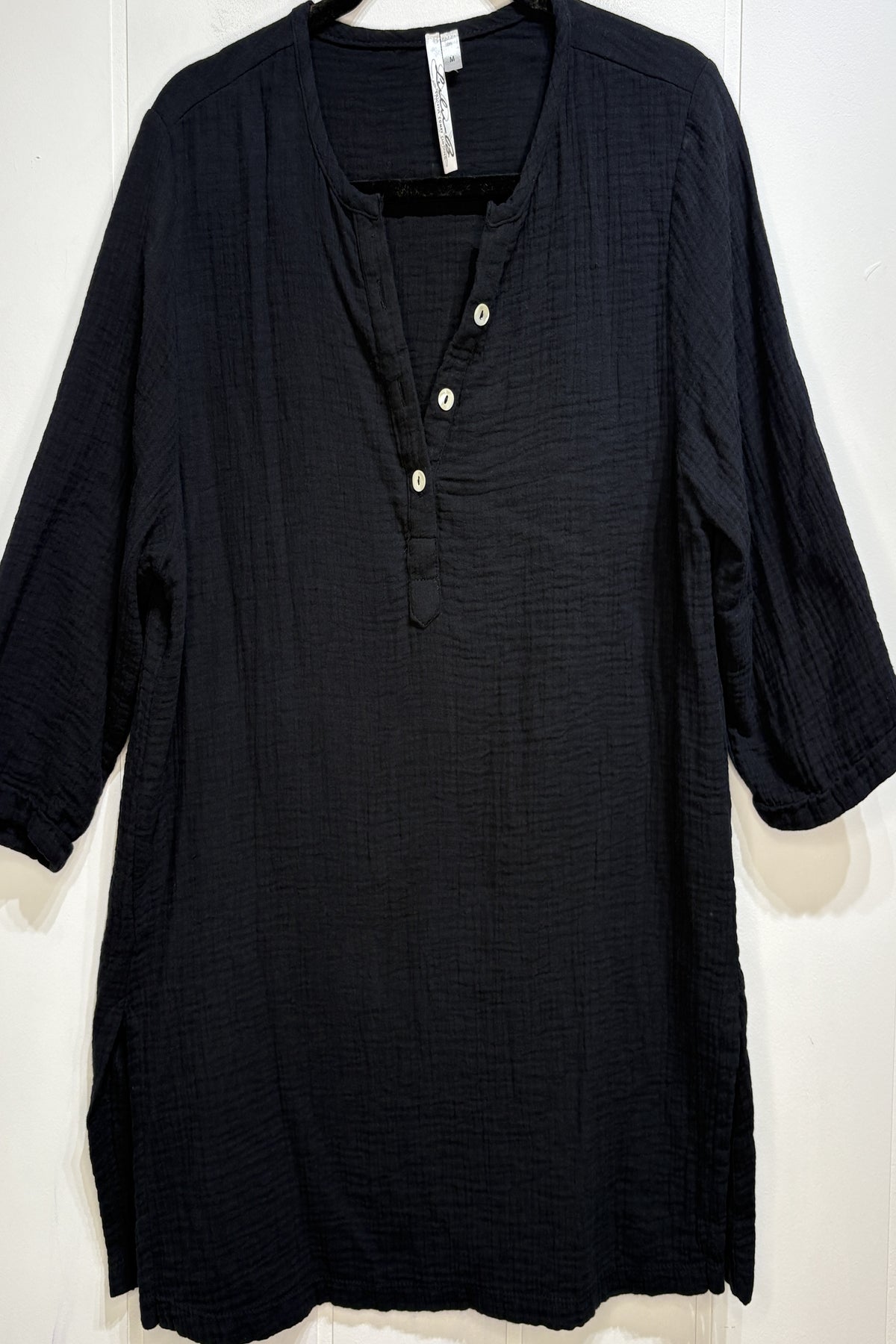 Lulu B. Linen Henley Blouse