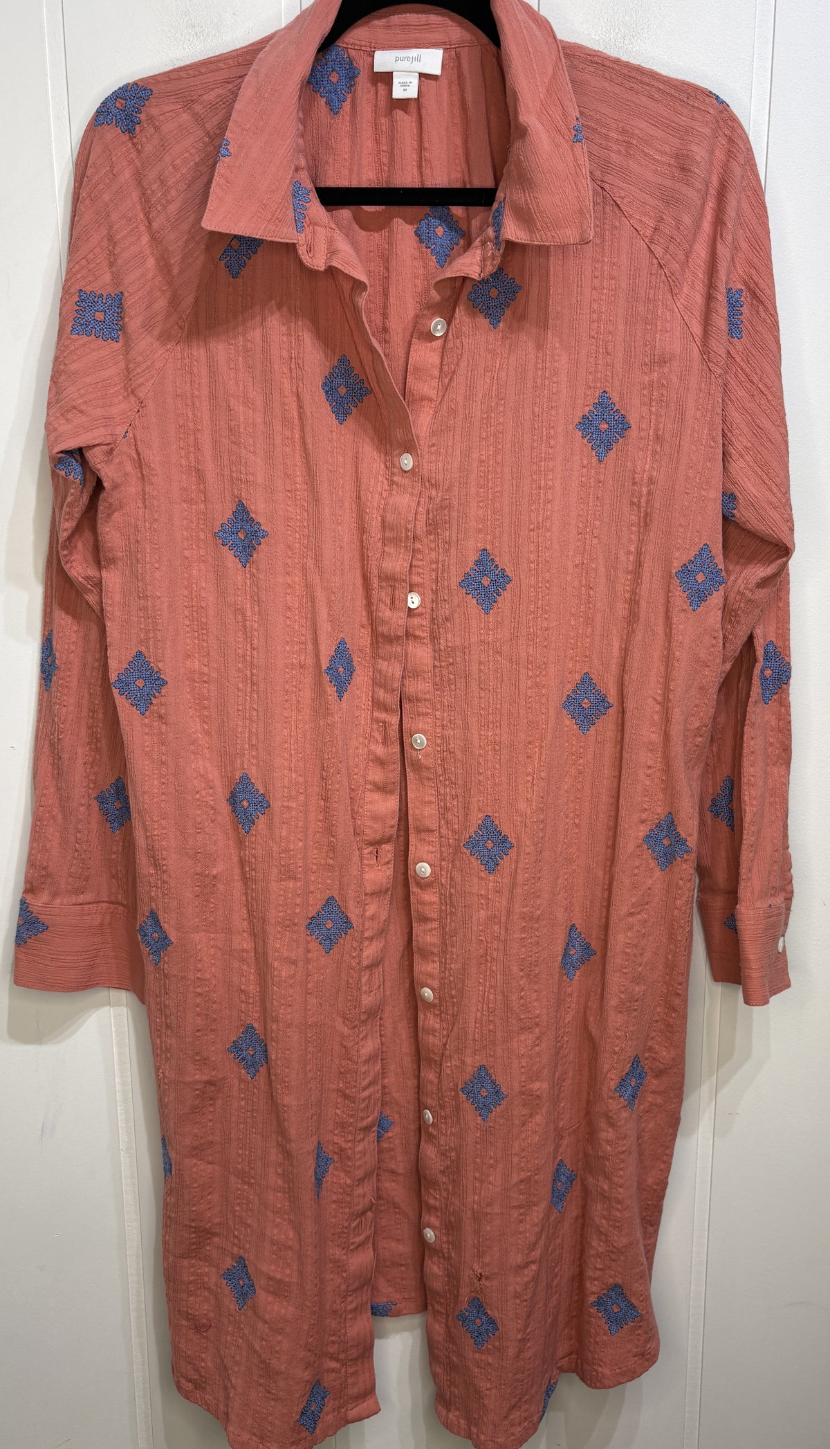 PureJill Button-up Midi Shirt Dress