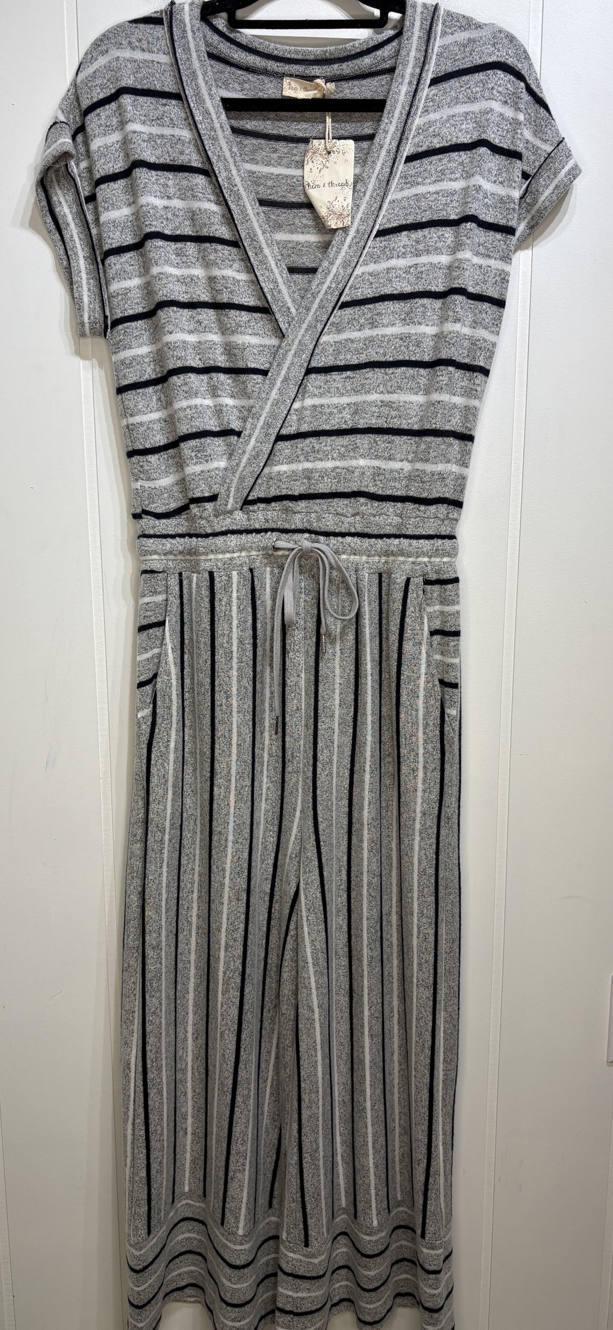 Hem&Thread Soft Striped Jumpsuit