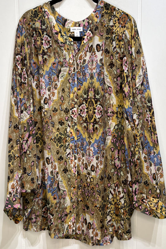 Tribal Jeans Paisley Button Blouse