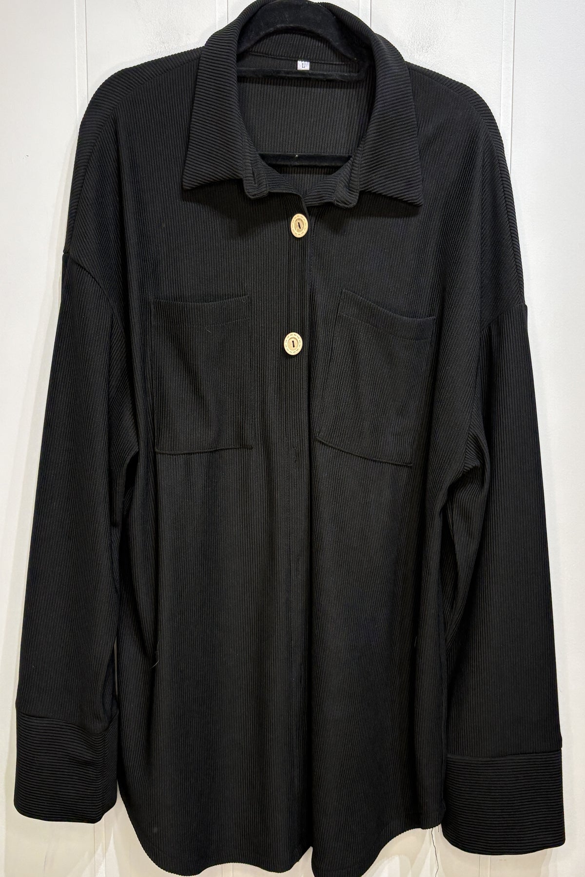 Oversized Ribbed Button Lounge Top
