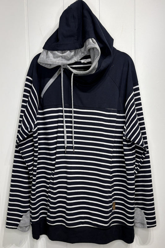 Maurices Layered Striped Hoodie