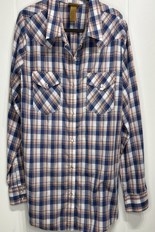 Wrangler Plaid Button-Snap Shirt