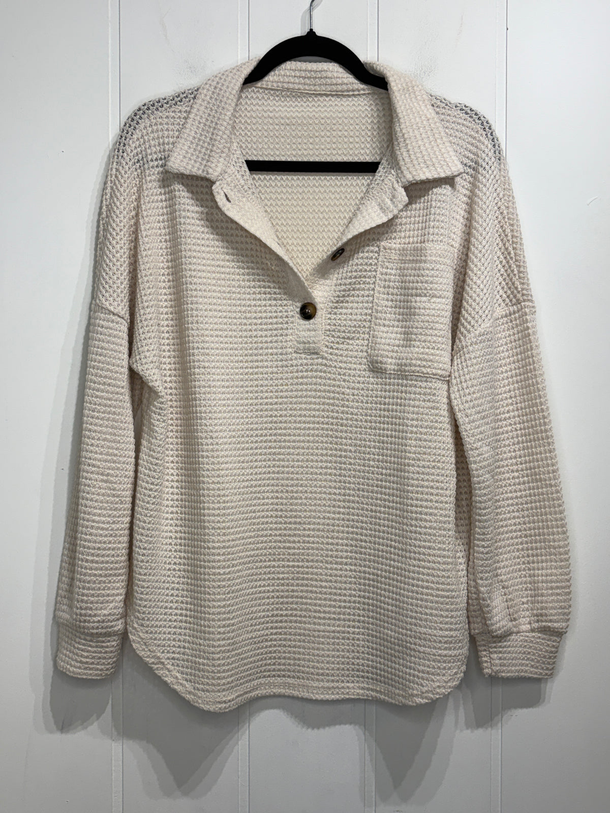 Waffle Knit Henley Shirt