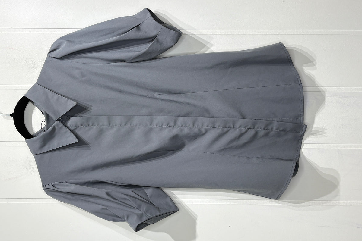 Puff Sleeve Collared Button Down