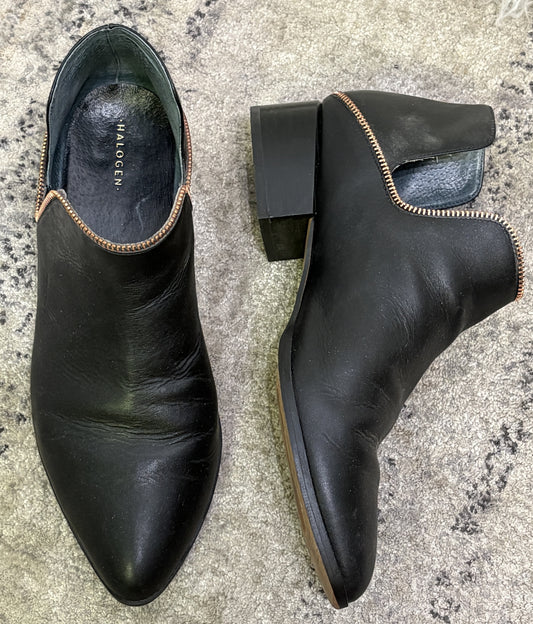Halogen Ankle Booties w/Zipper Hem