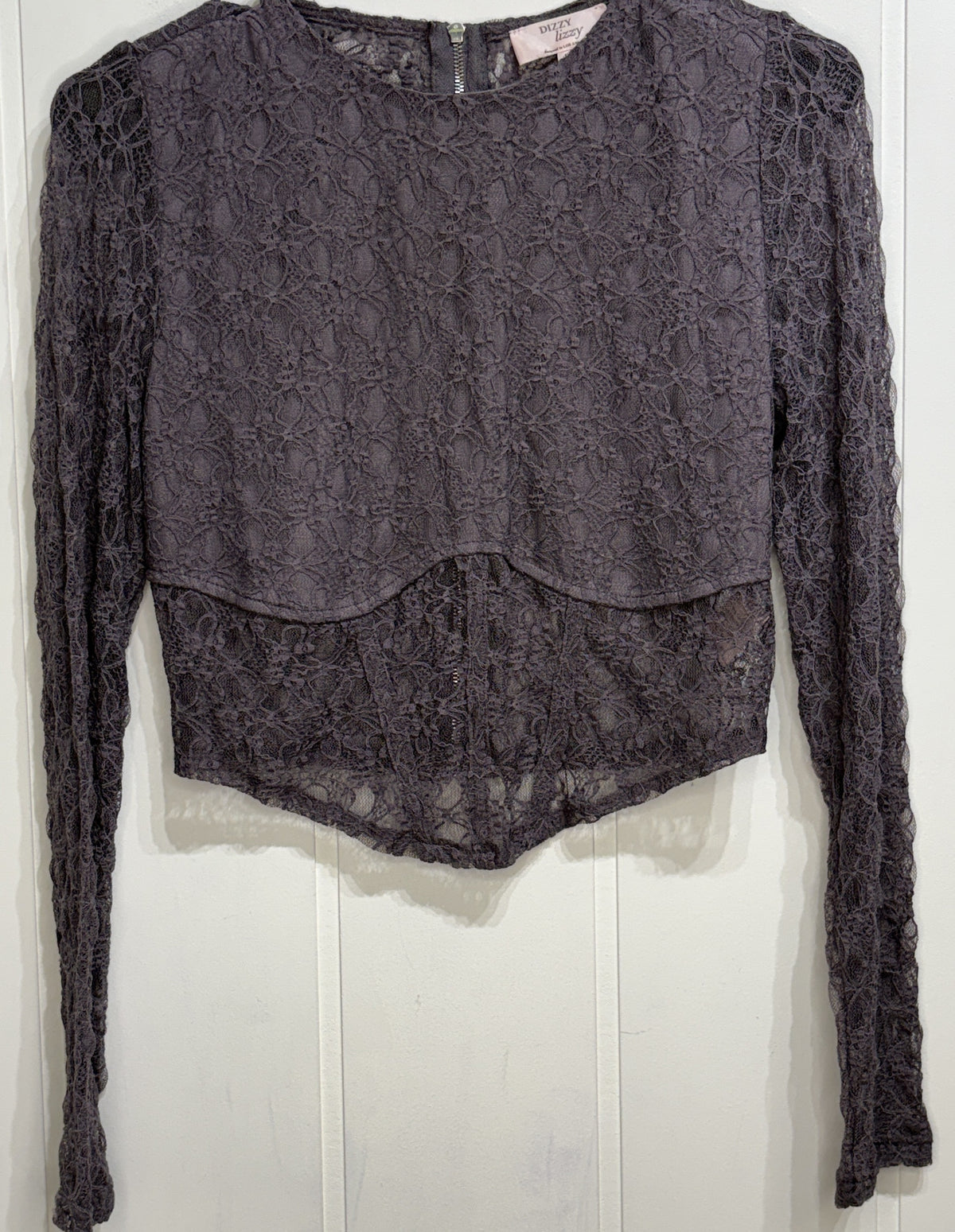 Dizzy Lizzy Lace Overlay Crop Top