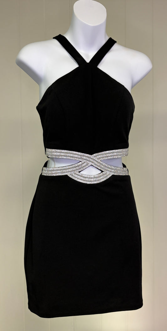 Formal Dress with Bling Cut-out