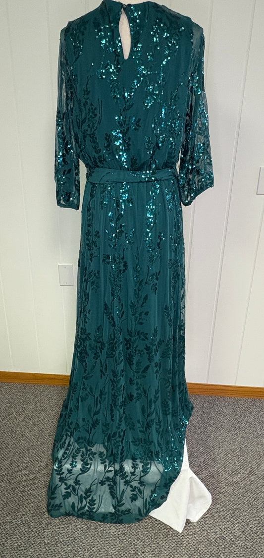 Formal Sequin Dress with Belt