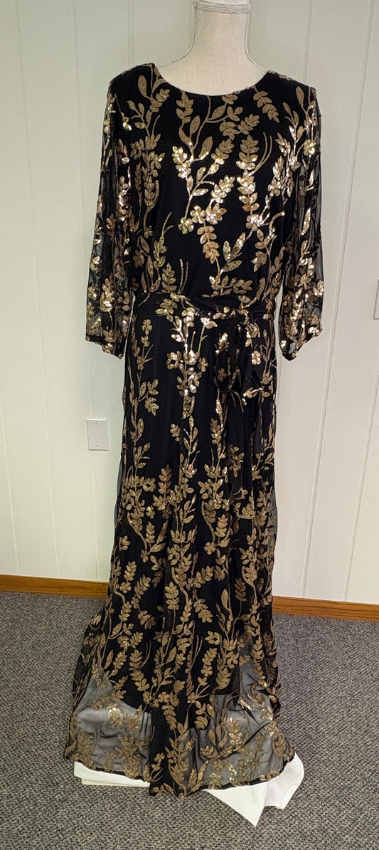 Formal Dress with Leaf Sequins