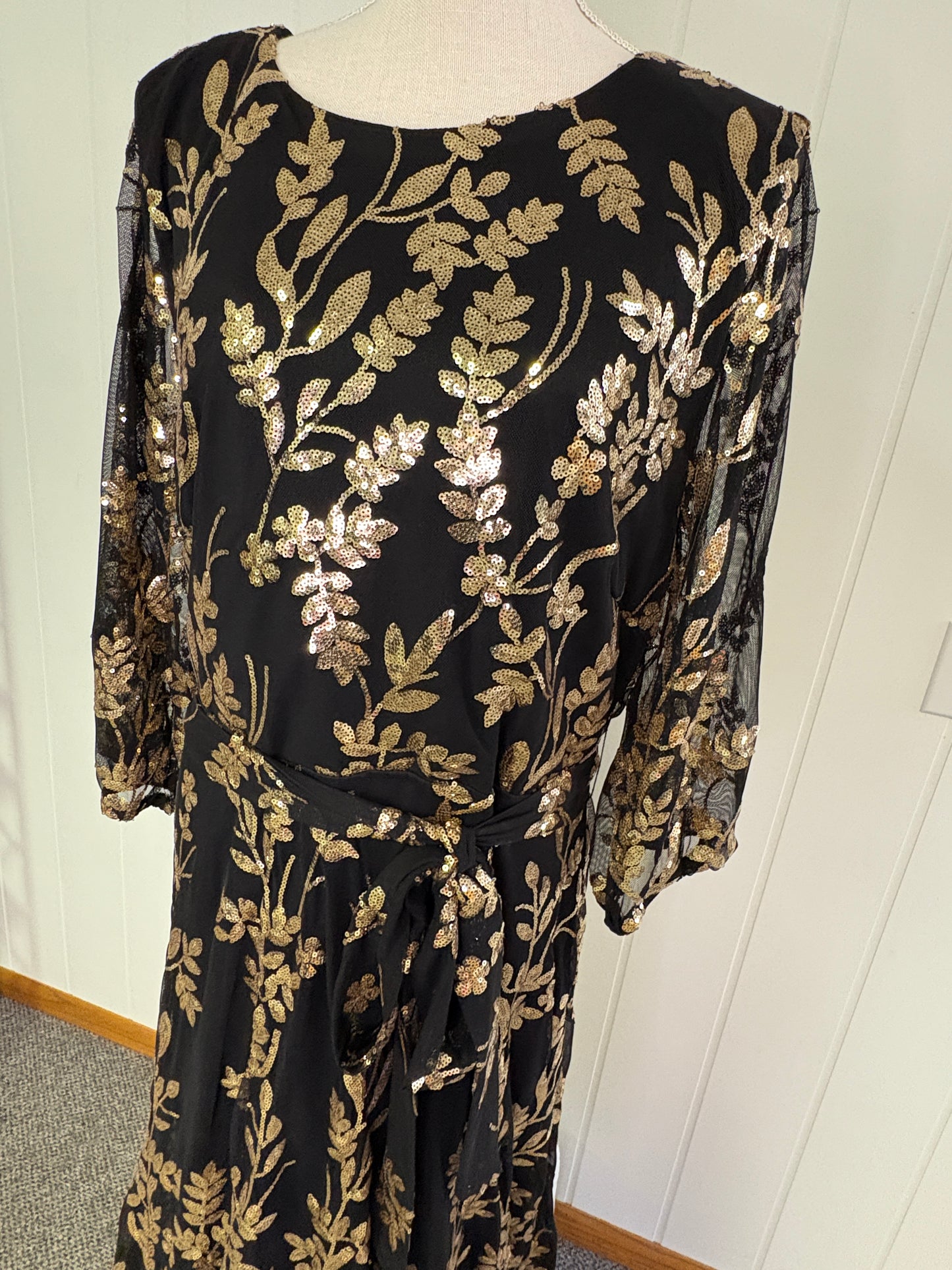 Formal Dress with Leaf Sequins