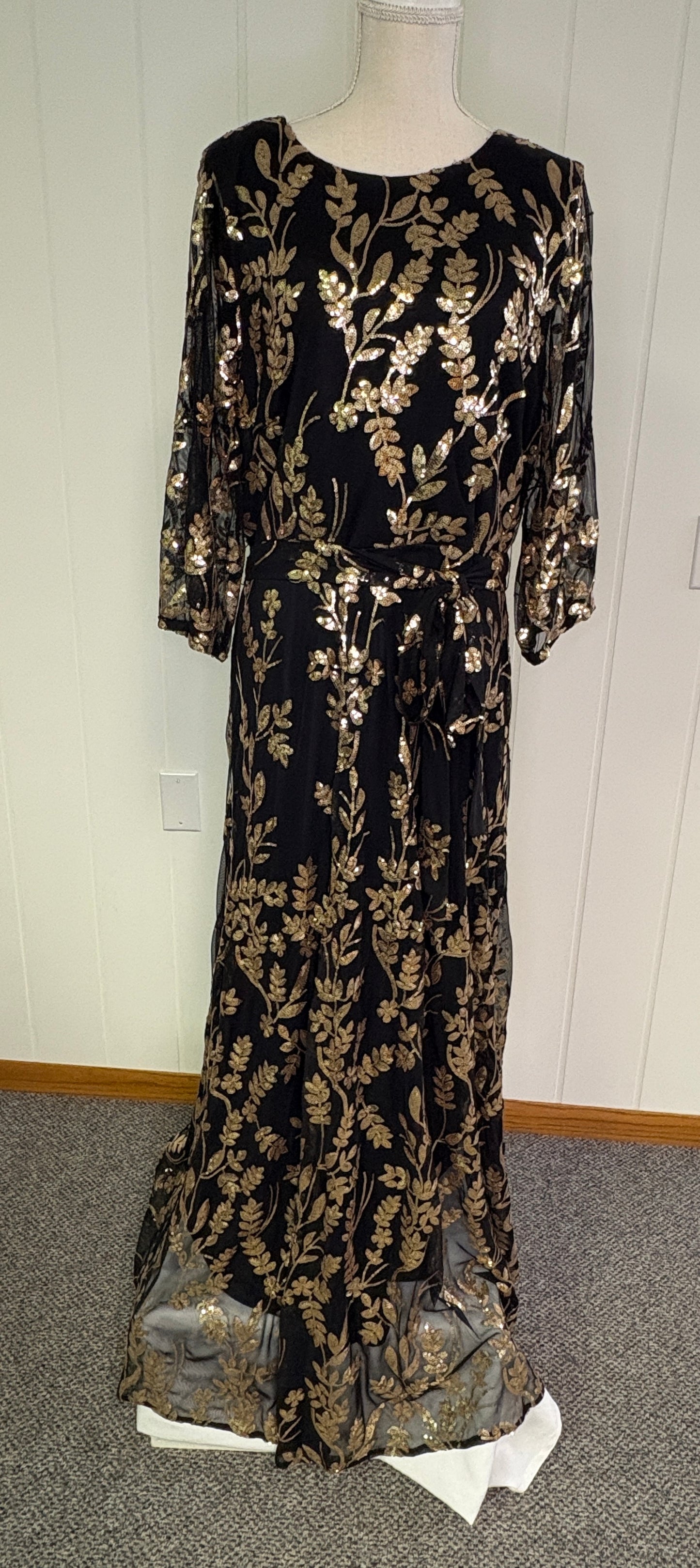Formal Dress with Leaf Sequins
