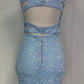 Formal Spaghetti Strap Sequin Dress