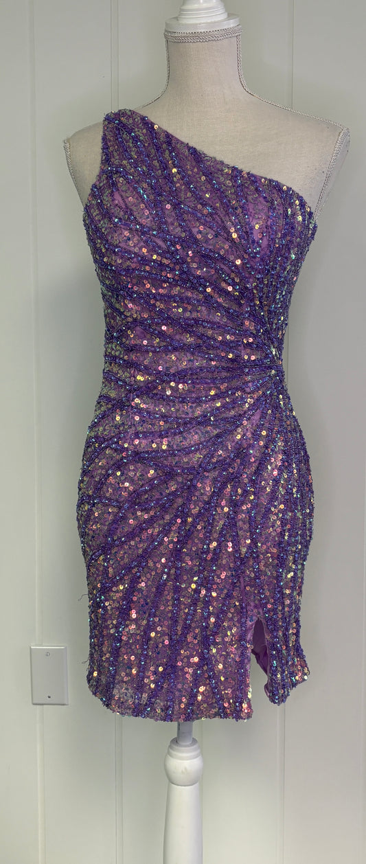 Formal Sequin Dress One Shoulder Strap