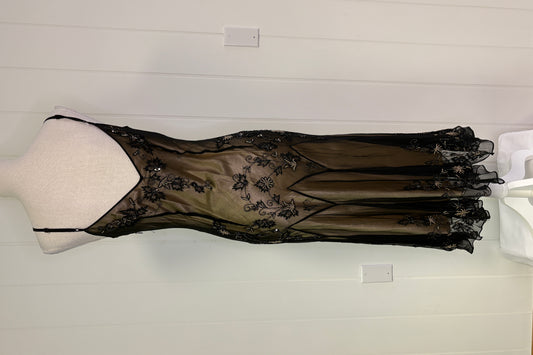 Formal Spaghetti Strap Beaded Dress