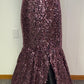 Formal Strapless Sequin Dress