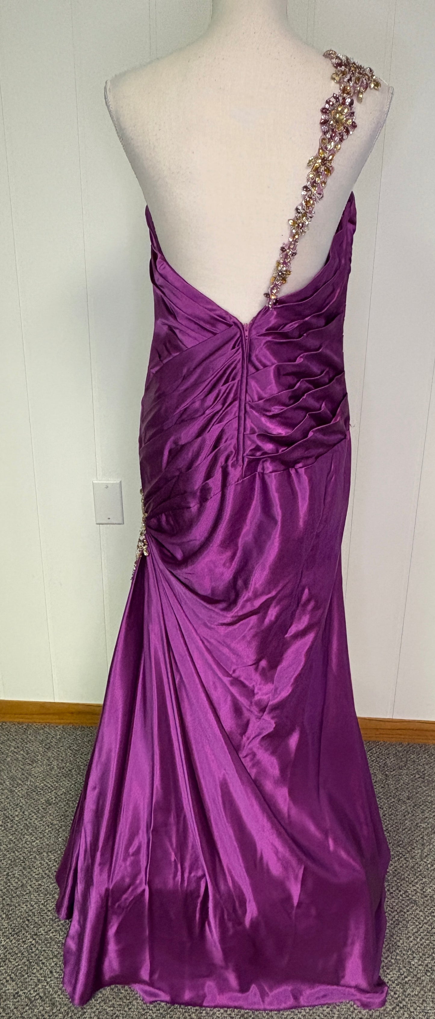 Formal Dress One Shoulder Beaded Strap