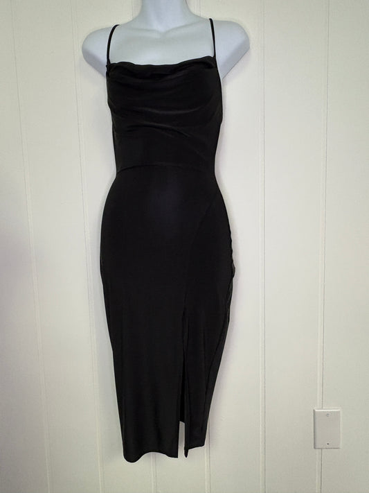 Formal Silk Dress Criss-Cross Back