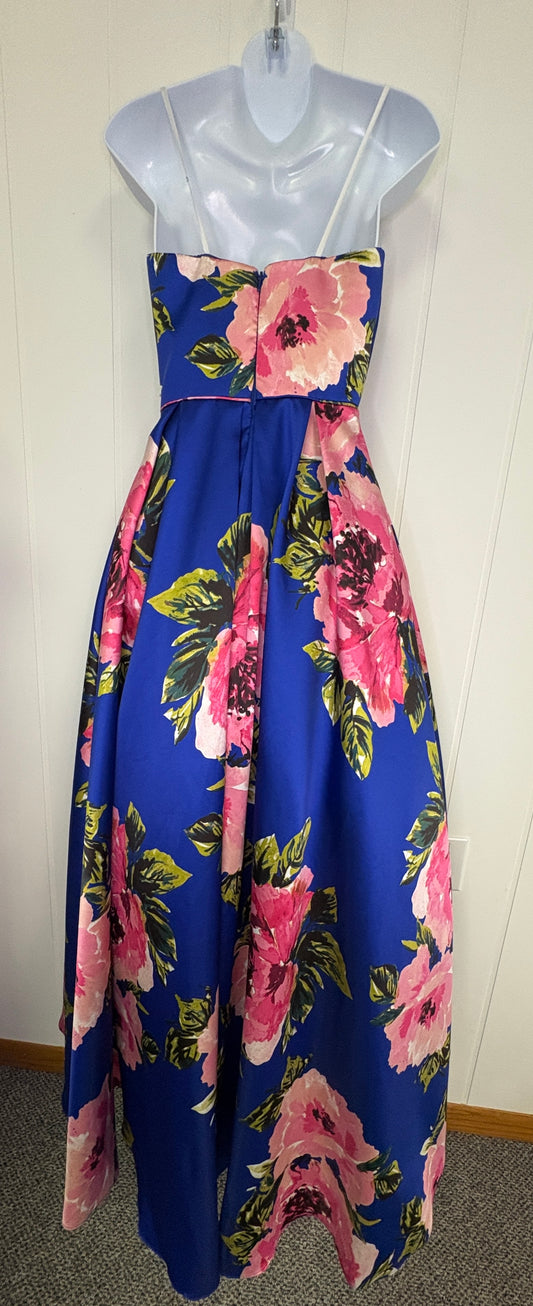 Formal Floral Dress with Mesh Underneath