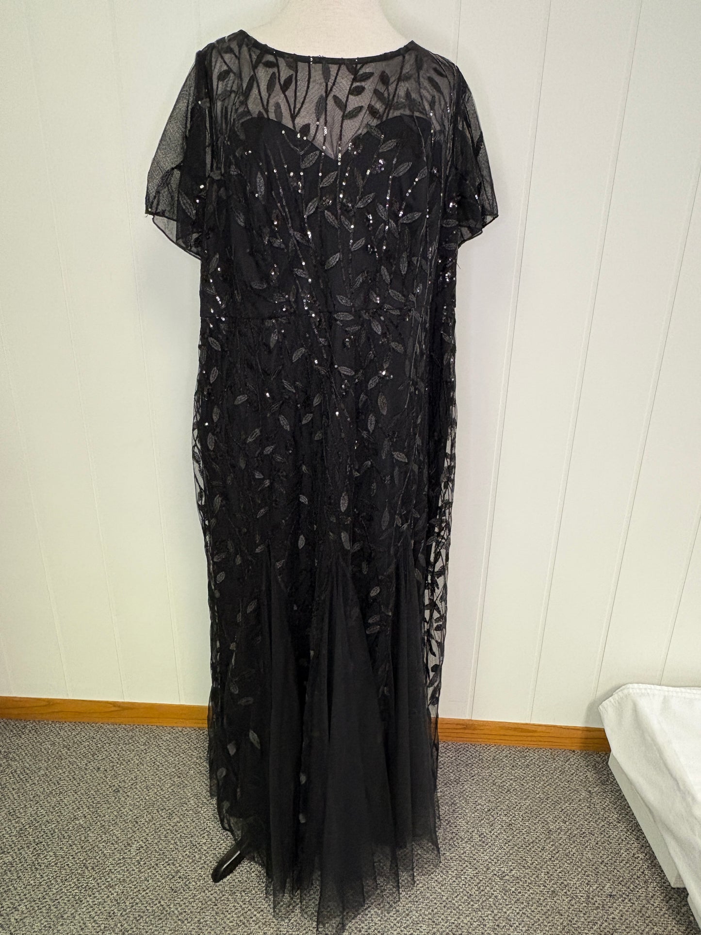 Formal Dress Sequin Leaves Mermaid Style